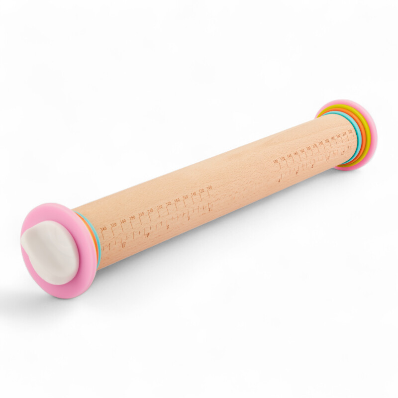 Palote Rodillo Altura Ajustable 43 cm Madera Sin Color