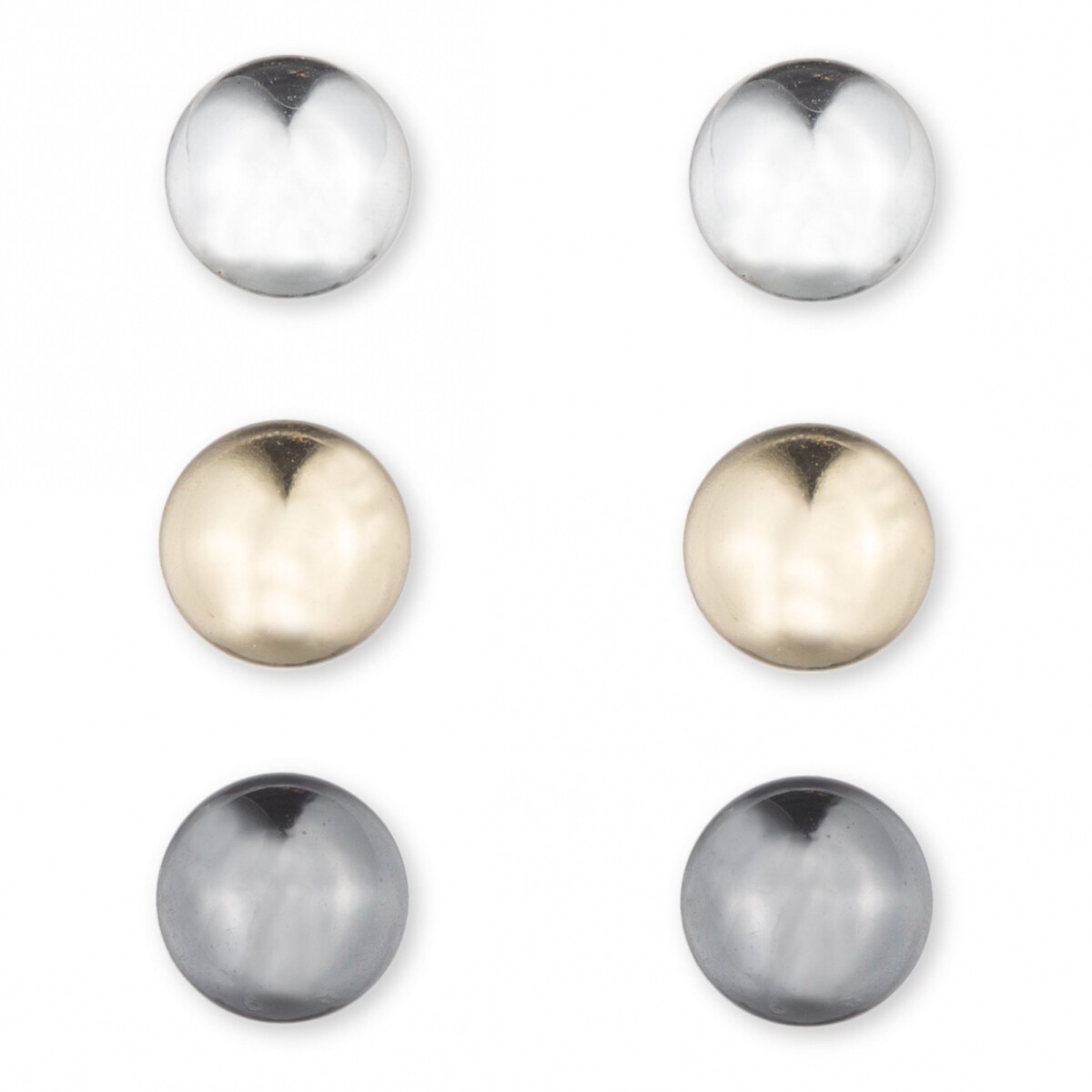 Pe Trio Studs - Slv/Gld/Hem - Silver 