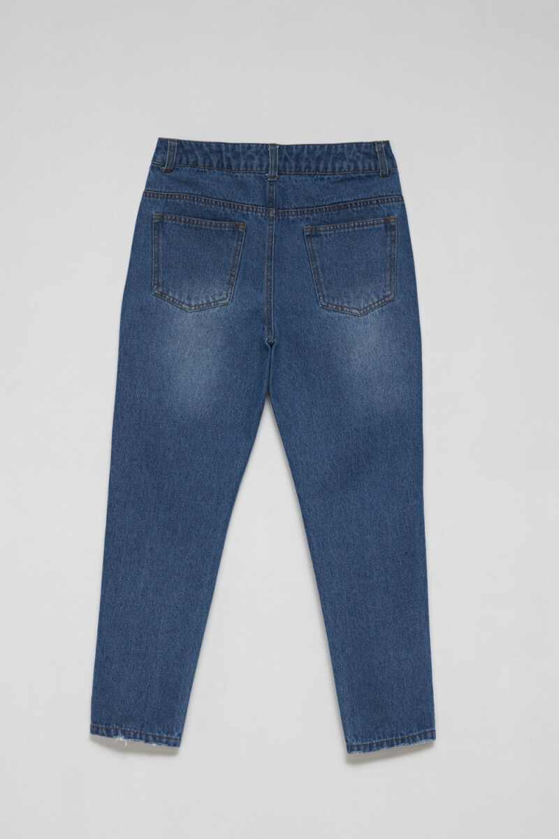 Pantalón de jean Mom Fit Roto Azul