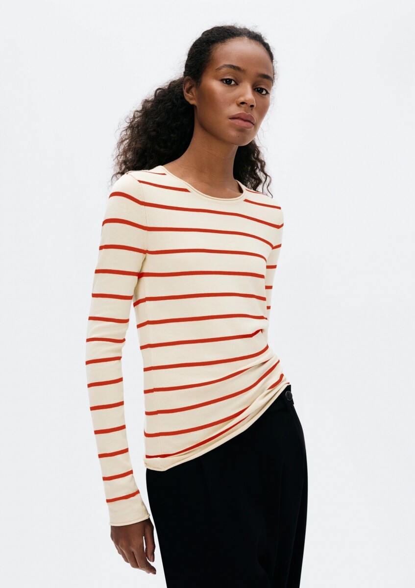 CAMISETA MANGA LARGA DE RAYAS - BLUSA ML FEM 