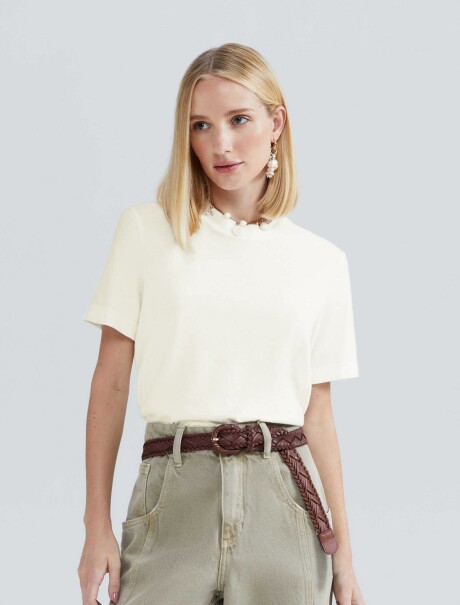 CAMISETA MANGA CORTA BEIGE