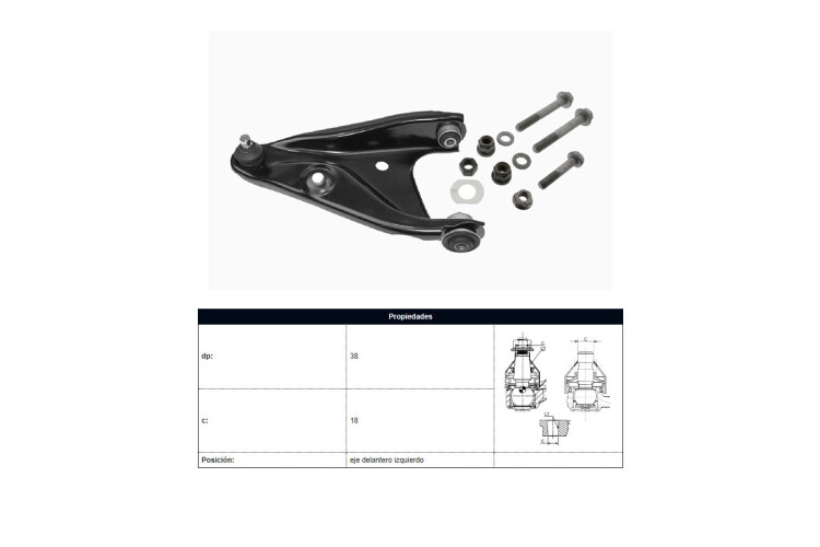 Parilla De Suspension Del Renault Sandero/Logan/Stepway 08-25 Izq Parilla De Suspension Del Renault Sandero/Logan/Stepway 08-25 Izq