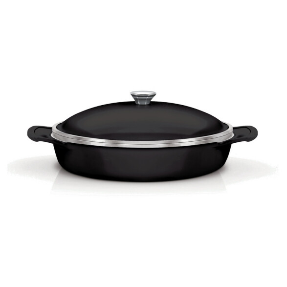 Cacerola baja con tapa modelo LYON, 32cm. -TRAMONTINA TR6063