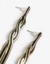 Aros Colgantes Largos Metal Aros Largos Biplating - Combinacion Bicolor
