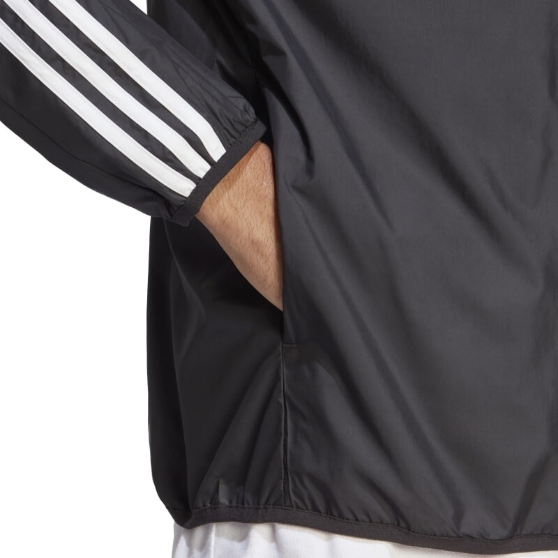 Campera Adidas Rompevientos Essentials 3 Rayas Negro