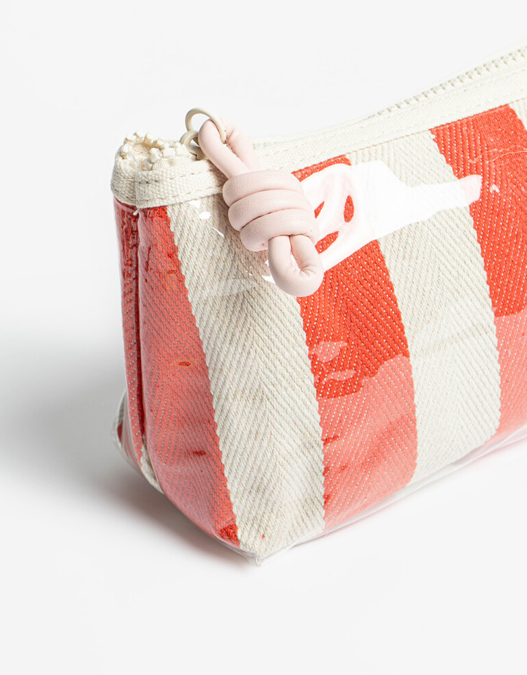 Porta Cosméticos Portacosméticos Rayado Rojo - Rojo Medio