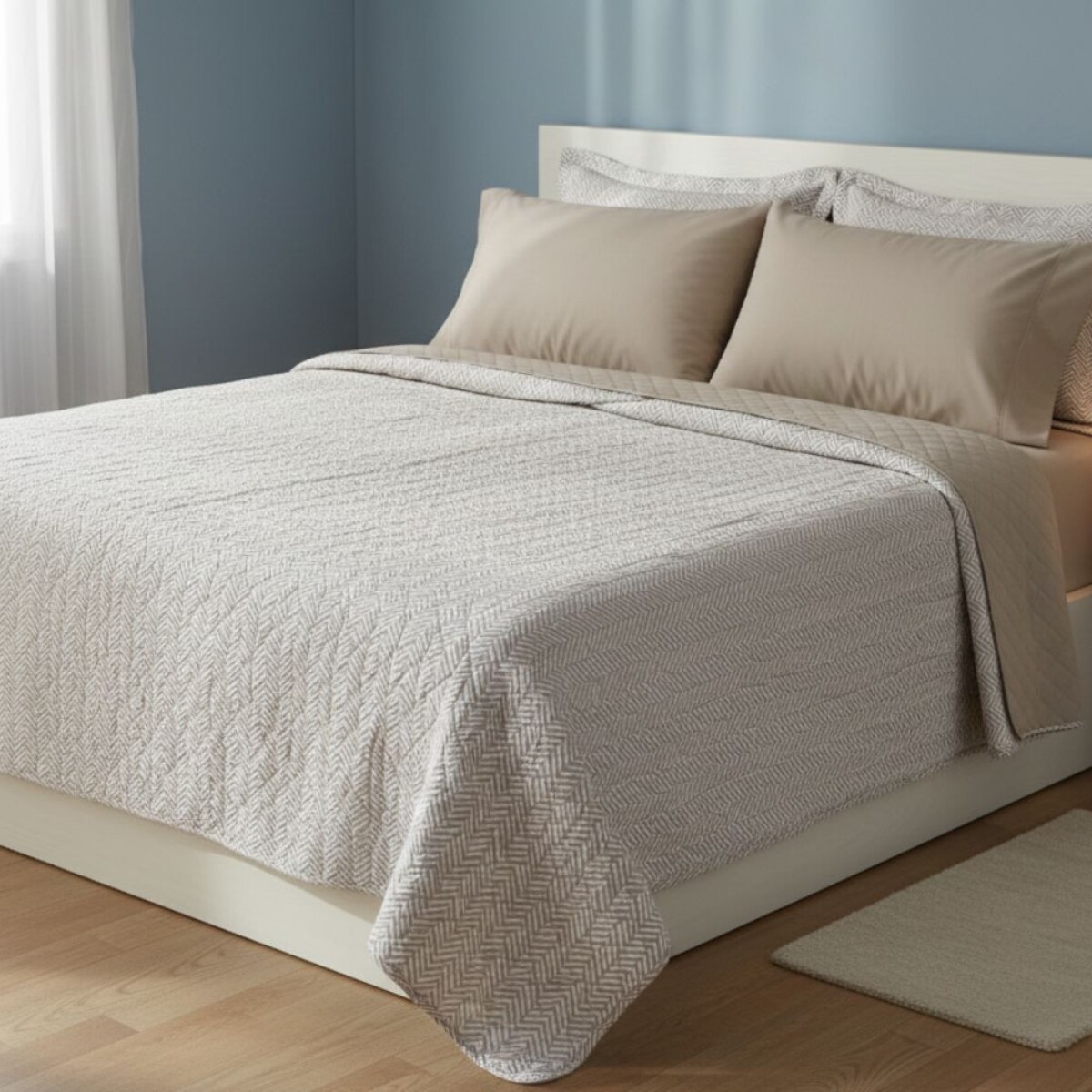 Cubre Cama Richmond Beige - 1 Plaza 