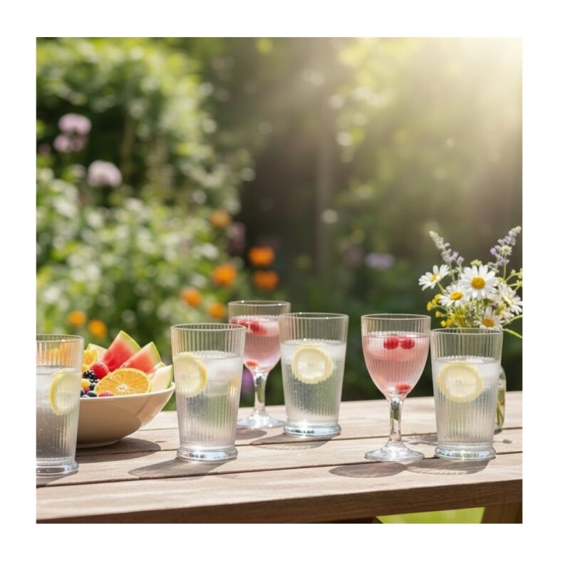 Vaso Selecta de Vidrio Acanalado 410 ml VASO DE VIDRIO 410ML INCOLORO ACANALADO