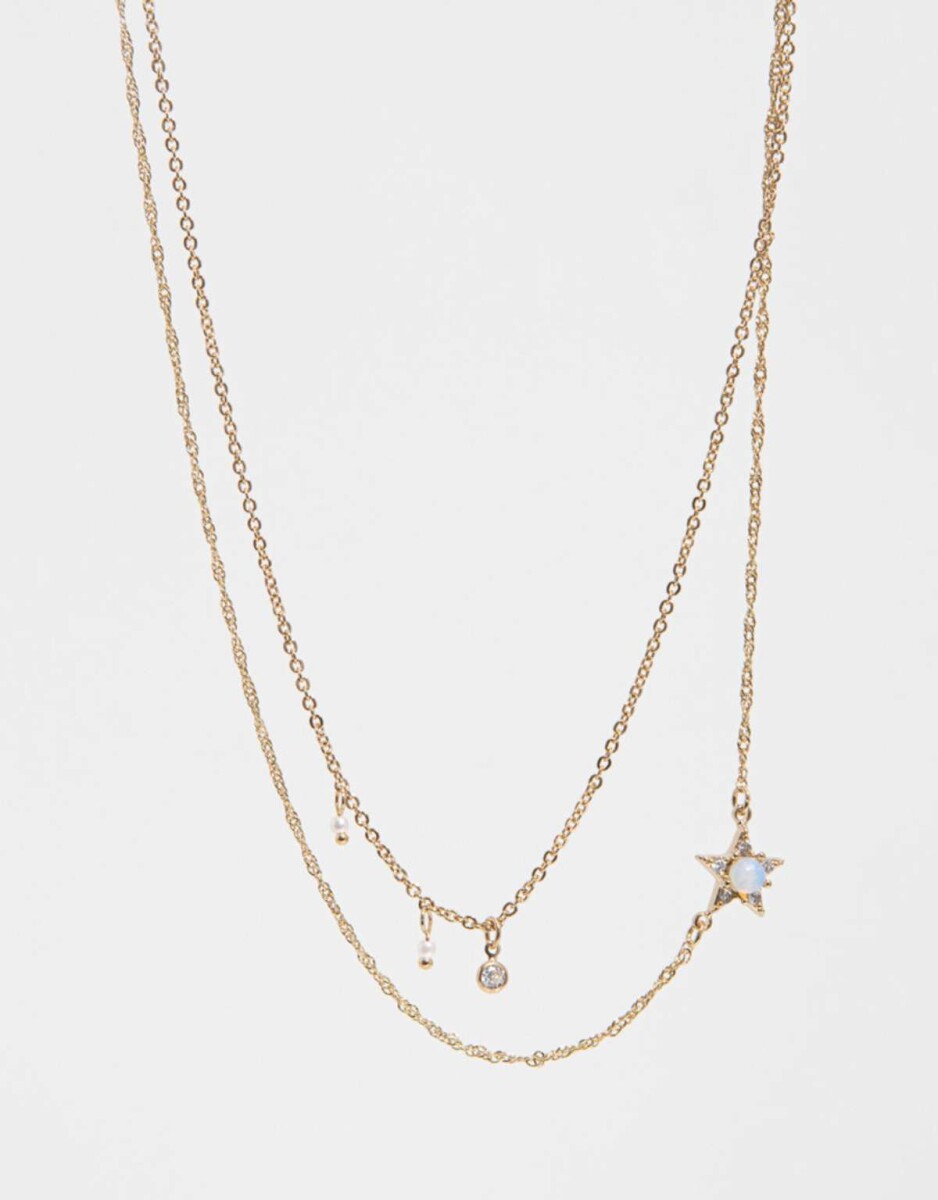 Collar Corto Con Cubic Zirconia - Dorado 