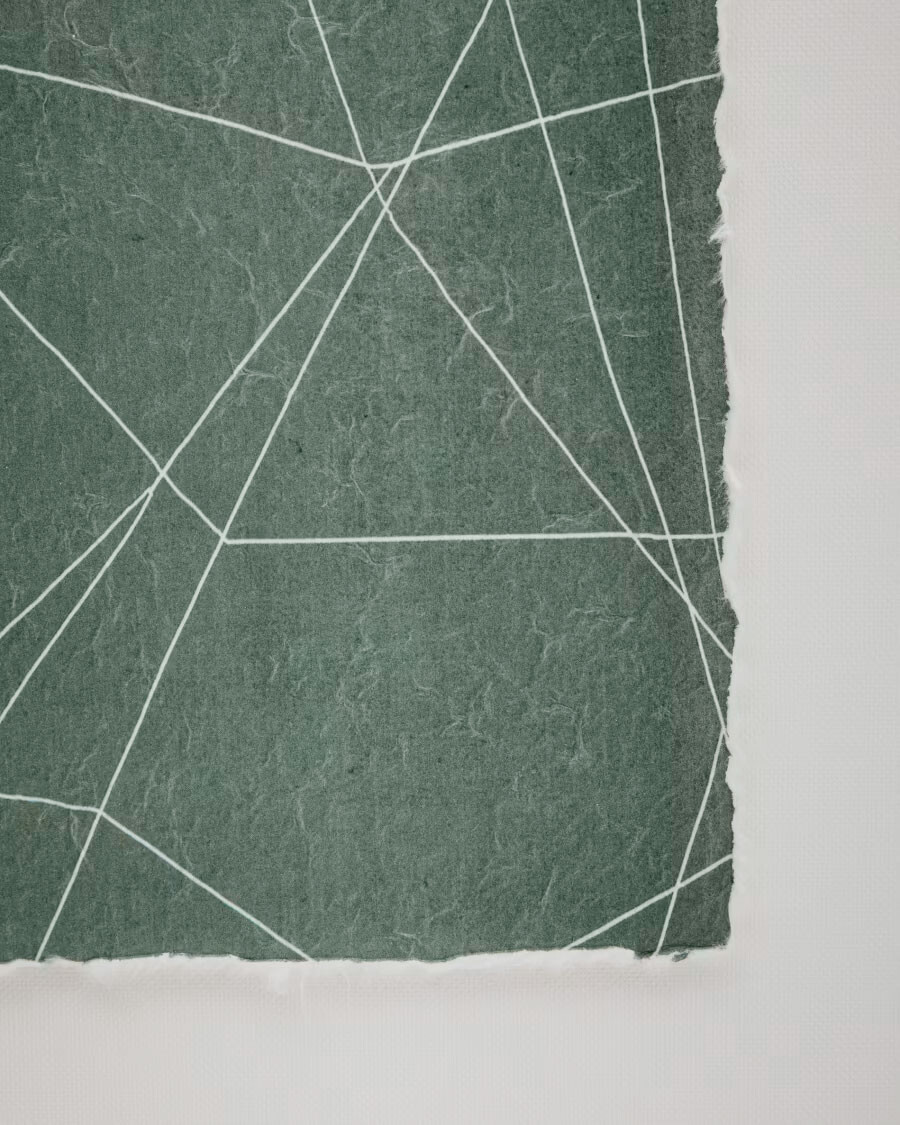 Cuadro abstracto Durkan de papel reciclado verde 100 x 70 cm Cuadro abstracto Durkan de papel reciclado verde 100 x 70 cm