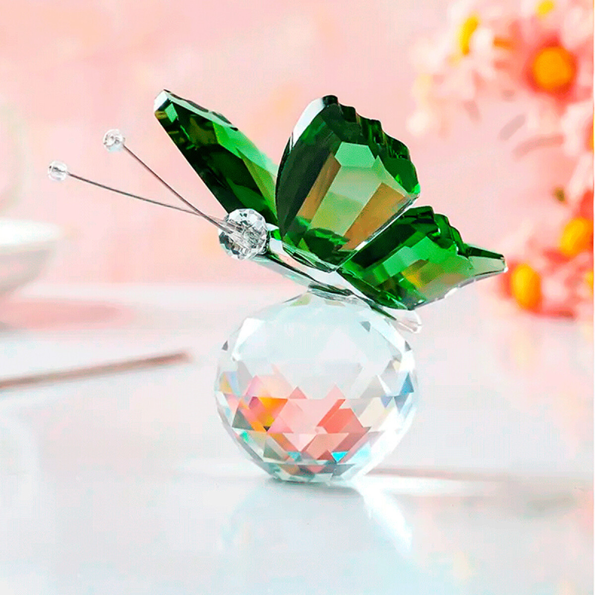 Adorno Mariposa De Cristal - Verde 