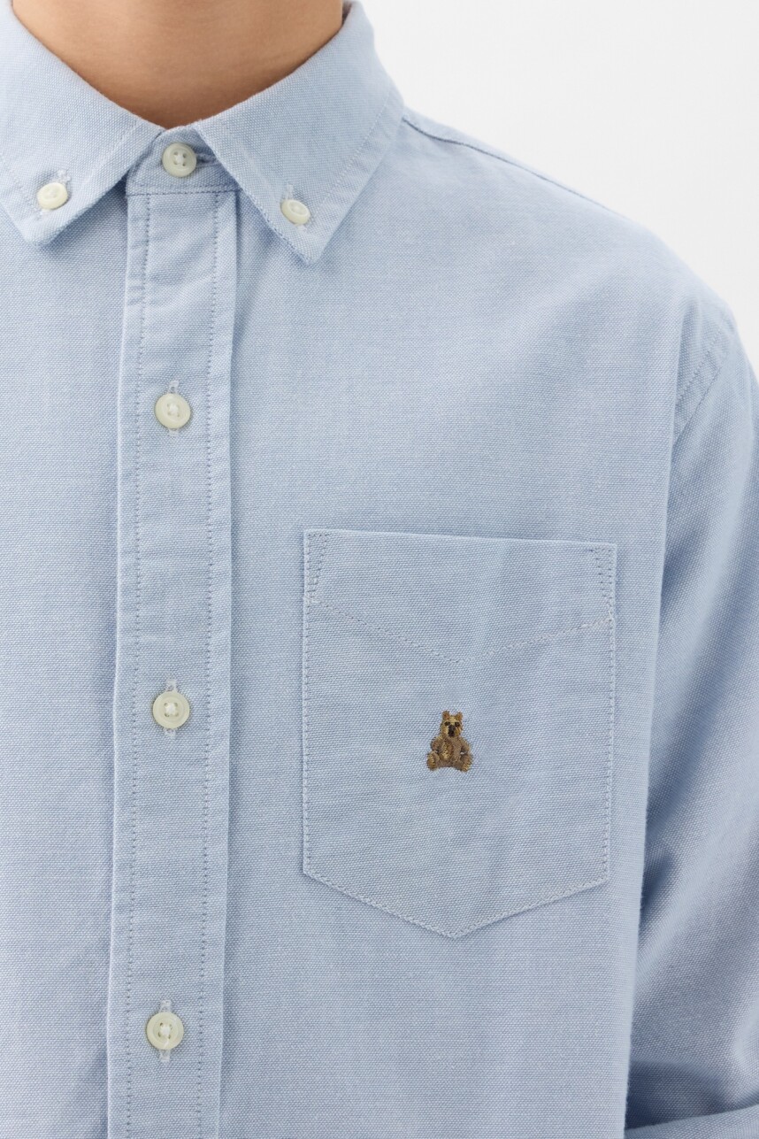 Camisa Con Bolsillo Niño Blue