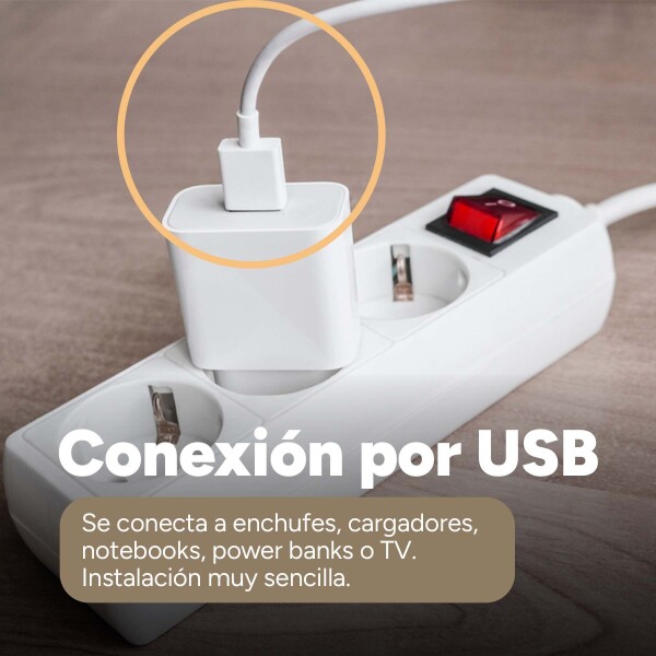 Tira Cinta Luces Led Rgb 5 Metros USB + Control + Bluetooth® Diseño Colores