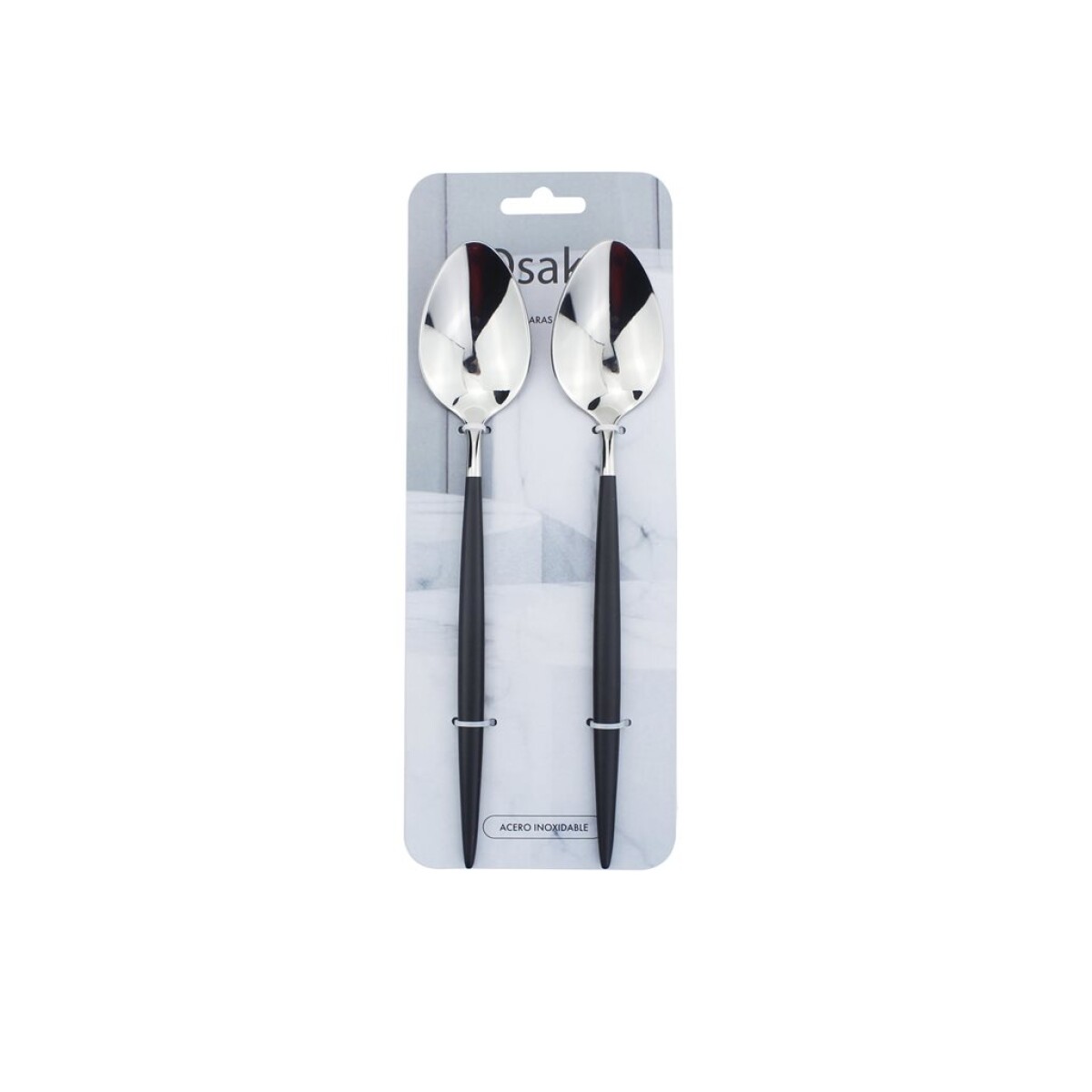 Set 2 Cucharas de Mesa Selecta Osaka 23 cm Mango Negro 