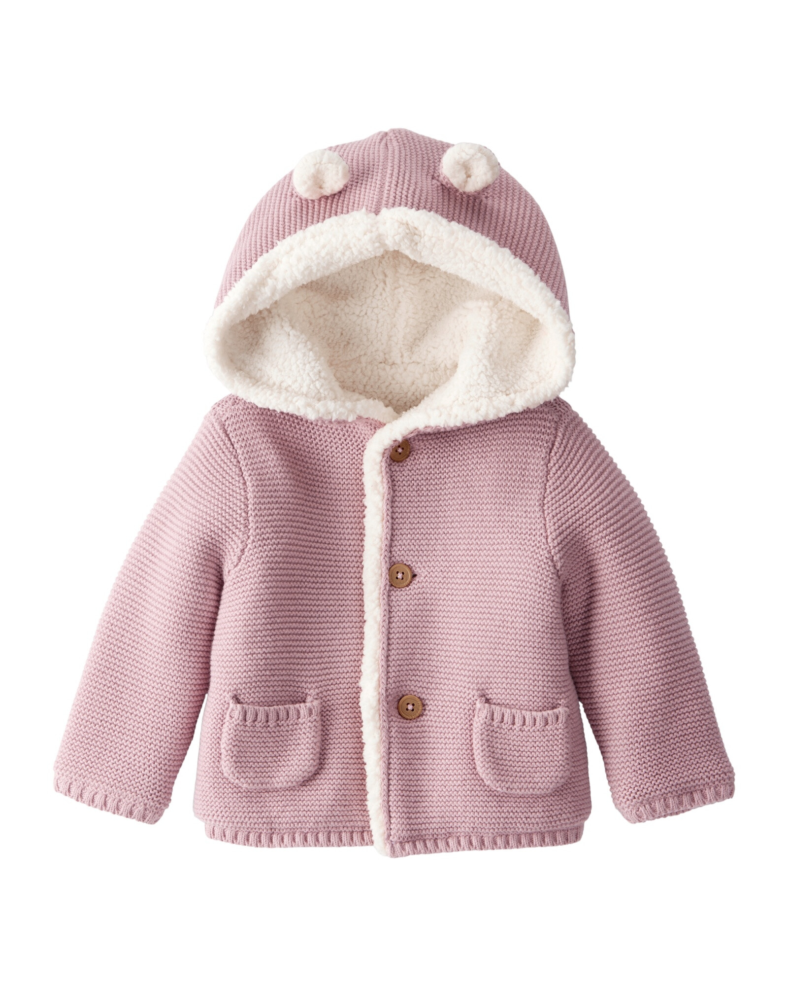 Saco de algodón, con forro de sherpa, rosado Saco de algodón, con forro de sherpa, rosado