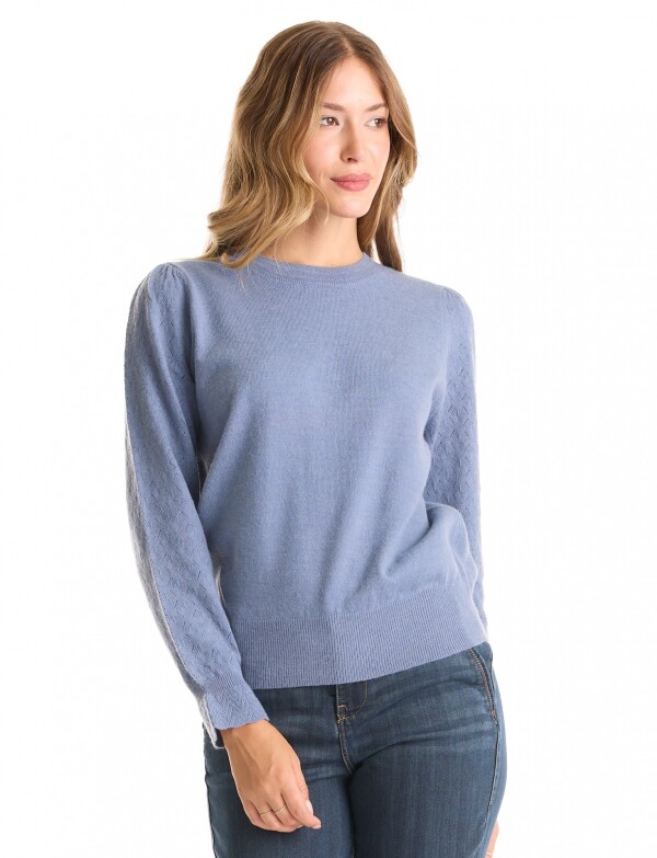 Buzo Manga Rombos CELESTE OSCURO