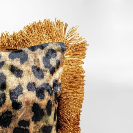 ALMOHADON LEO FRINGE Beige - -