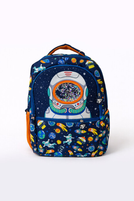 Mochila infantil con cartuchera - Estampa de astronautas