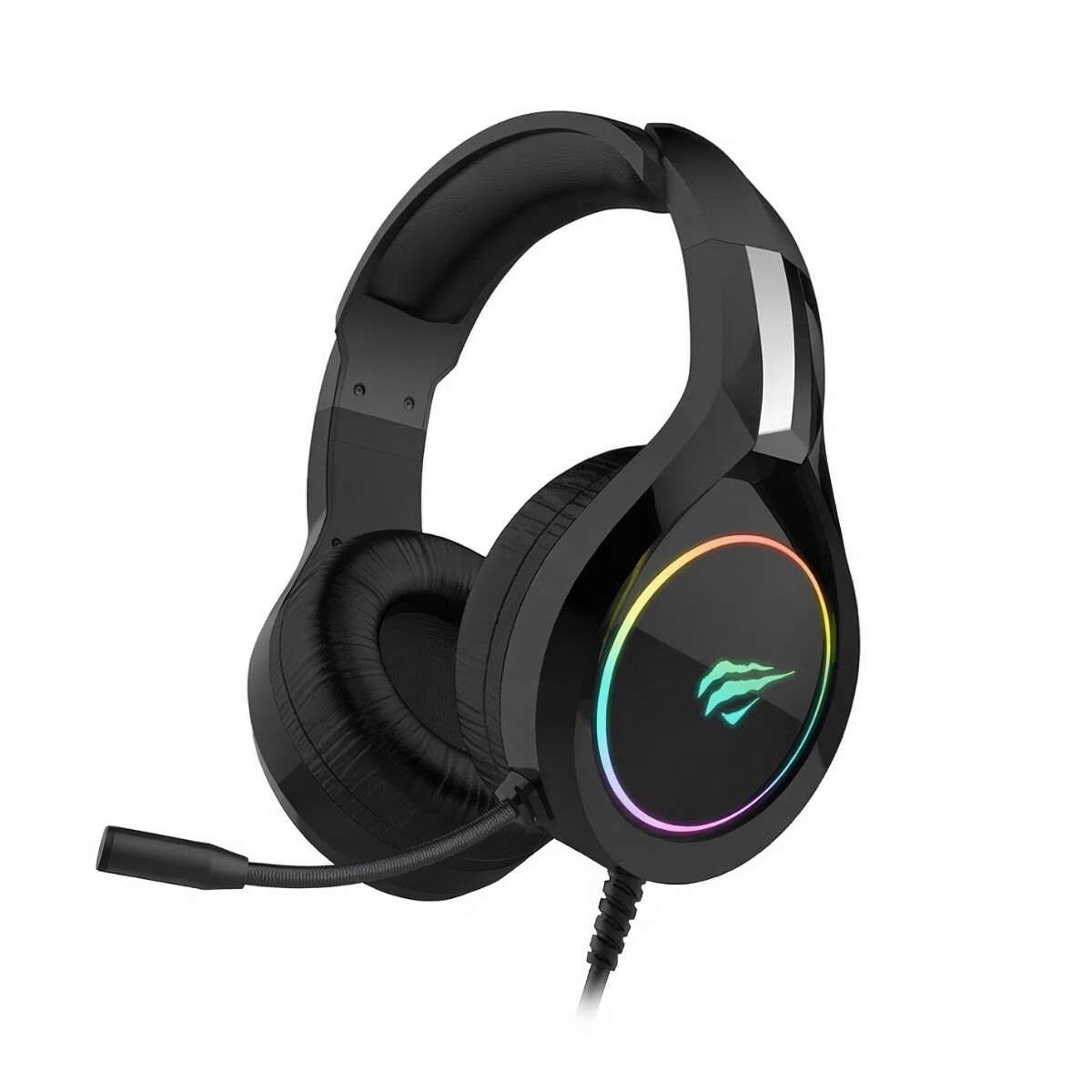 Auriculares Havit H2232d Gaming Negro, Rgb, Microfono, Banda Ajustable, C/cable 3.5 Usb 