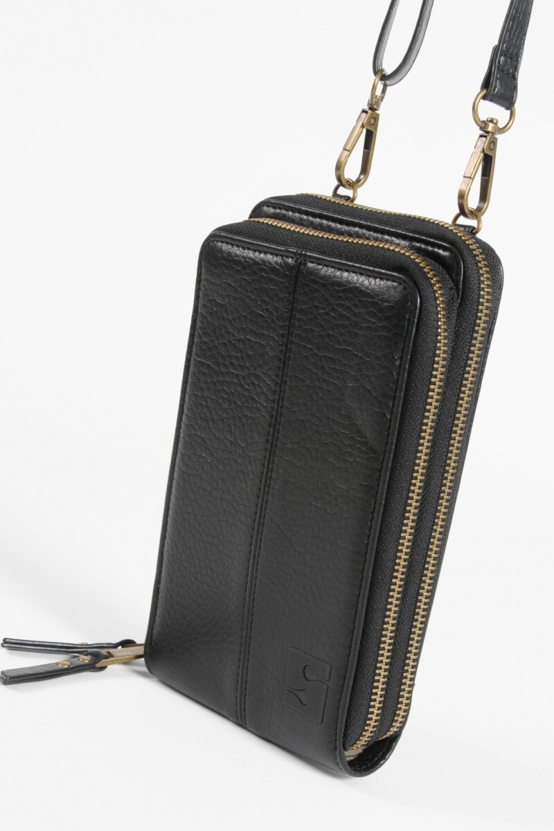 Porta celular tarjetero antique negro