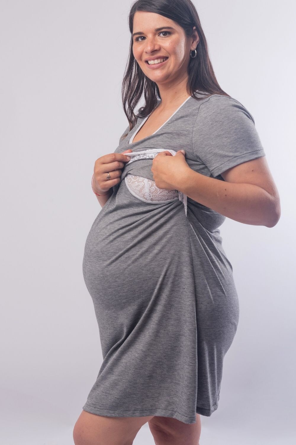 Camisón Maternal Martina Gris