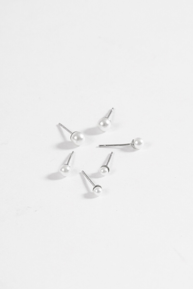 Set de tres perlas acero crudo