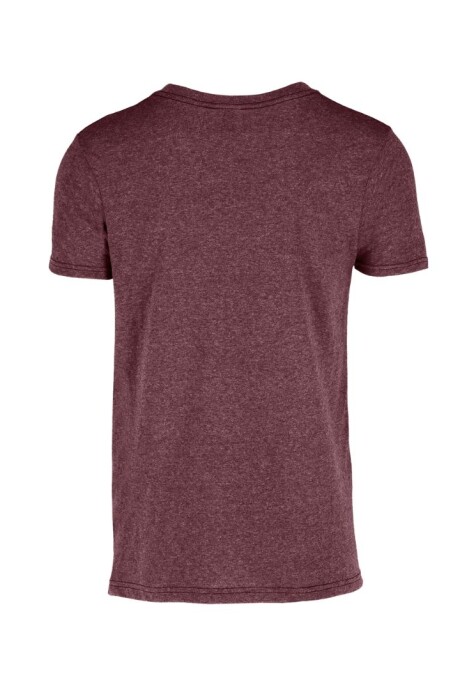 Camiseta jaspe escote en v Bordó jaspe