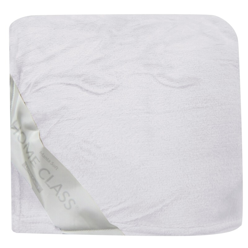 Frazada Home Class de Flannel King Blanco
