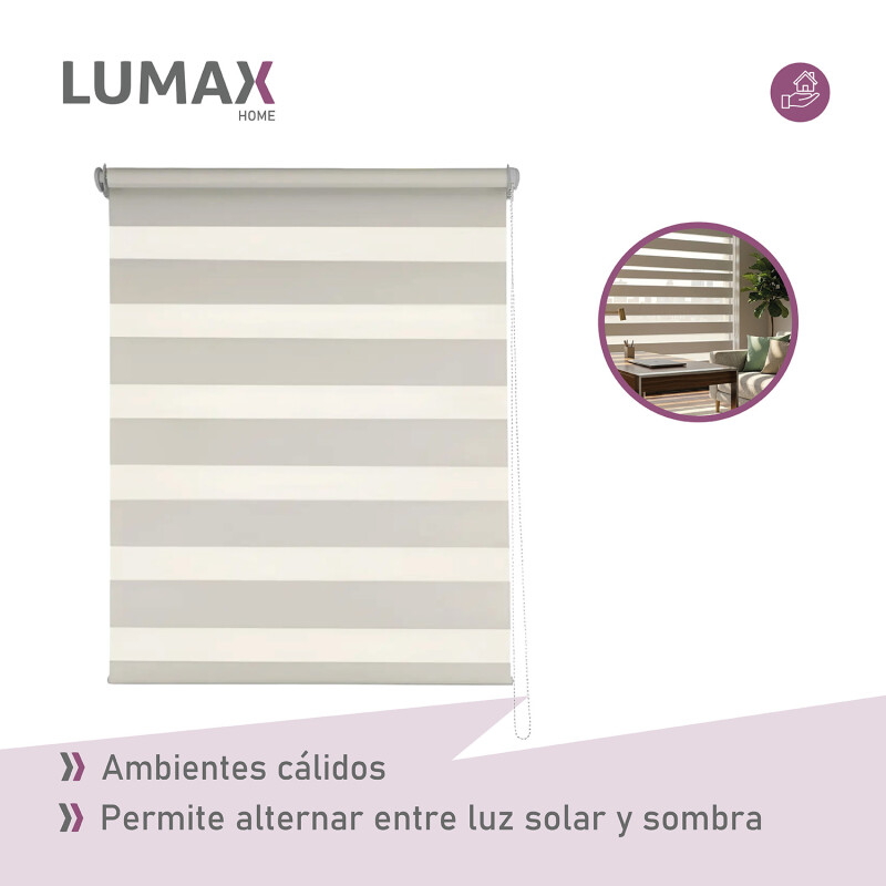 Cortina Roller Zebra Simple Lumax 1.4 X 2.1m Gran Calidad Beige