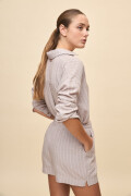 SHORT LALA STRIPED Tostado