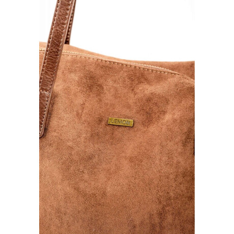 Travel Bag Gamuza Vegana Con Cierre Chocolate