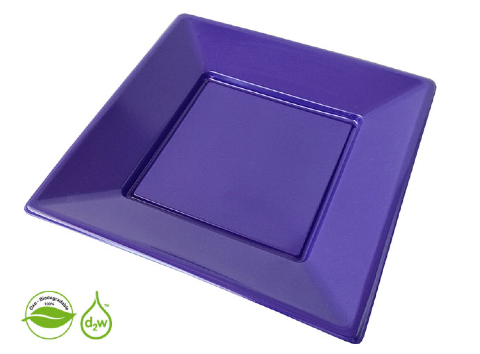 Plato Cuadrado Biodegradable x10 Und - Morado 