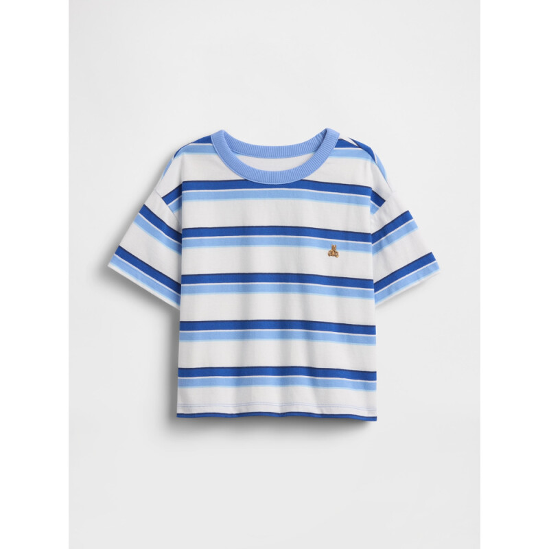 SS BOXY STRIPE ICON TEE BLUE STRIPE