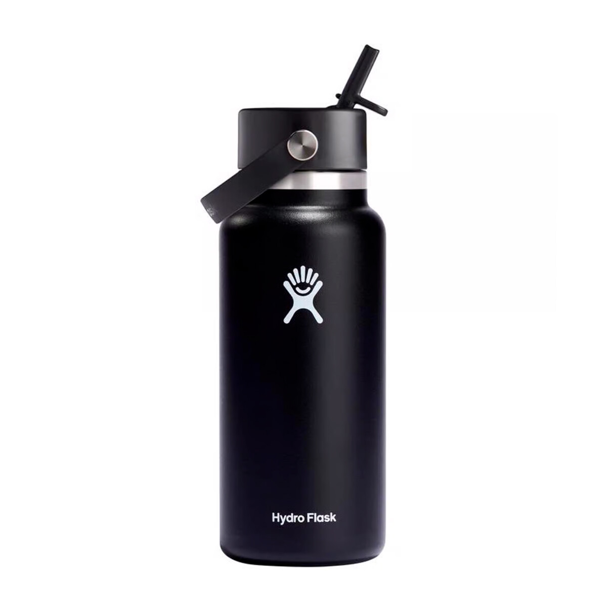 32 oz Wide Mouth with Flex Straw Cap - Black 