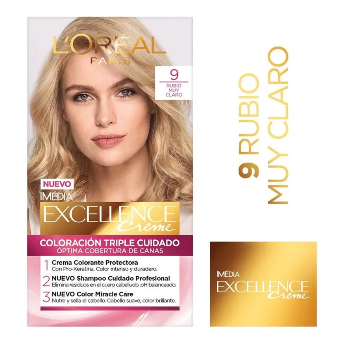 Tintura Para Cabello L'Oréal Paris Excellence Creme Rubio Claro N°9 