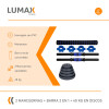 Set 2 Mancuernas Lumax + Barra 2 En 1 + 40kg Discos Pesas Azul