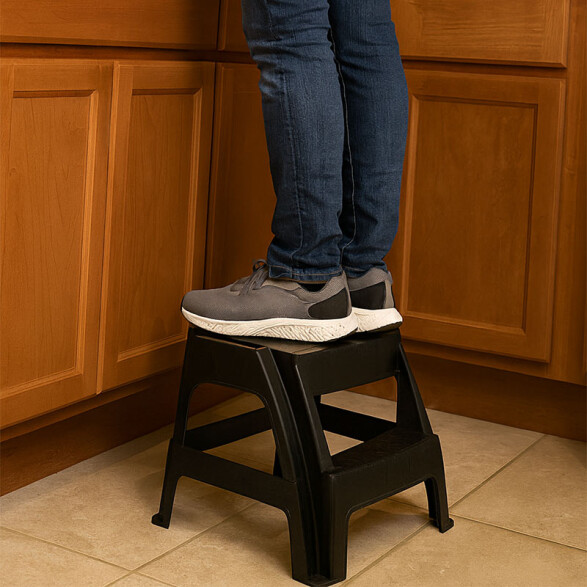 Banqueta escalera en ppl negra "PAIVA" TD0030