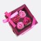 Set Arreglo De Jabones Diseño Rosas x4 Fucsia/Rosa