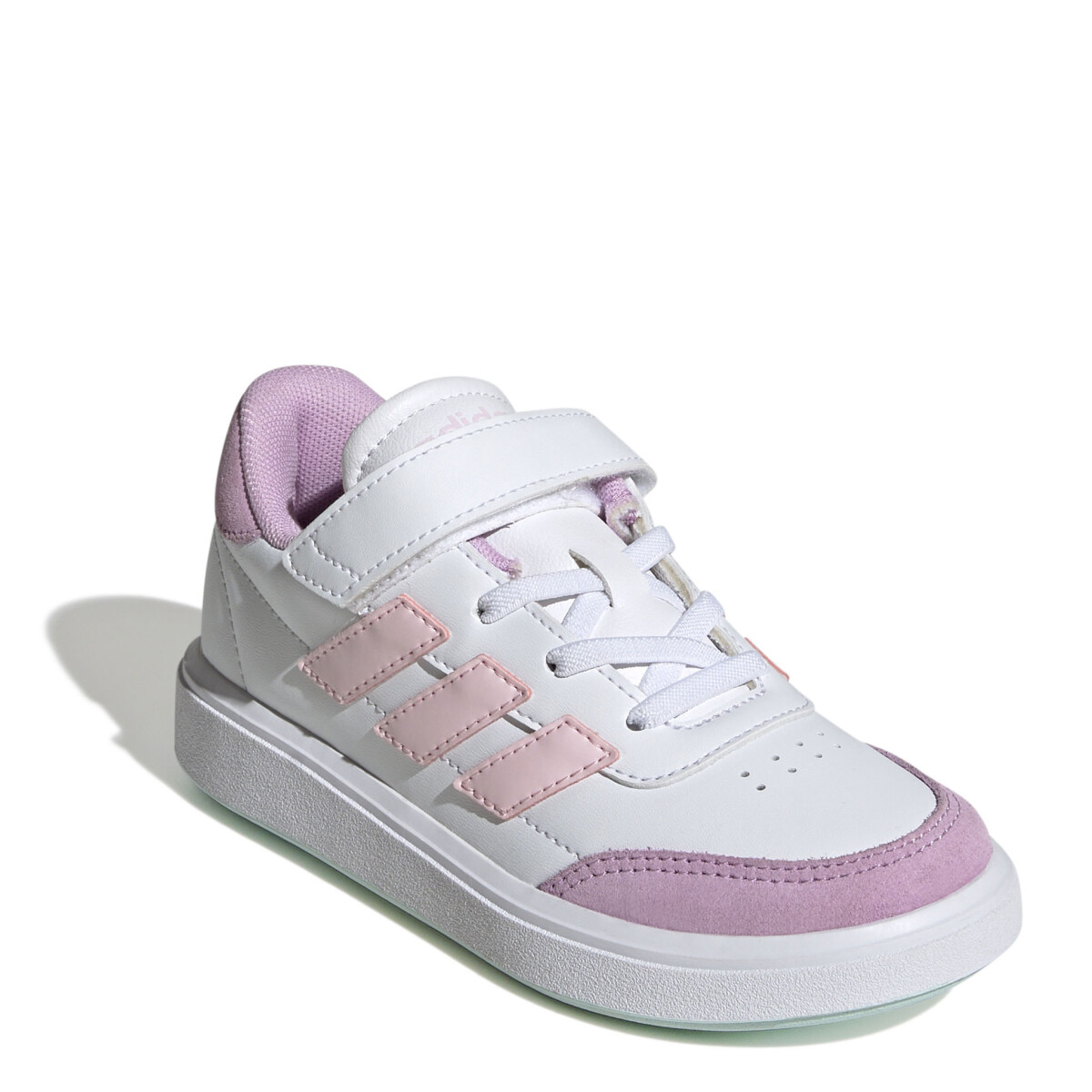 Championes Infantiles Adidas Court Block - Blanco - Rosado - Lila 