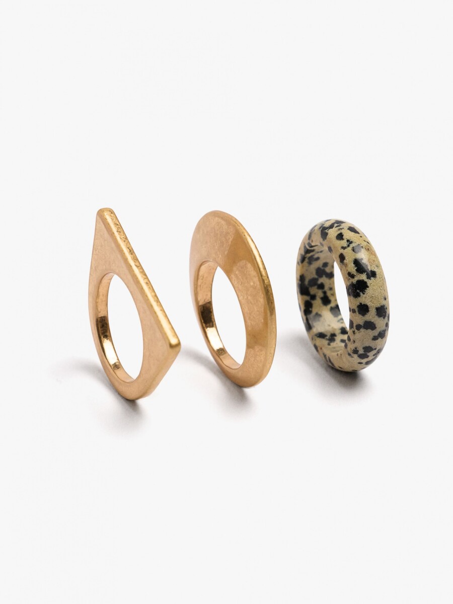 Set De Anillos Con Piedra multicolor