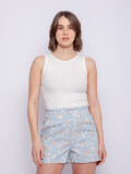 SHORT PORTICI PRINT Celeste Cielo