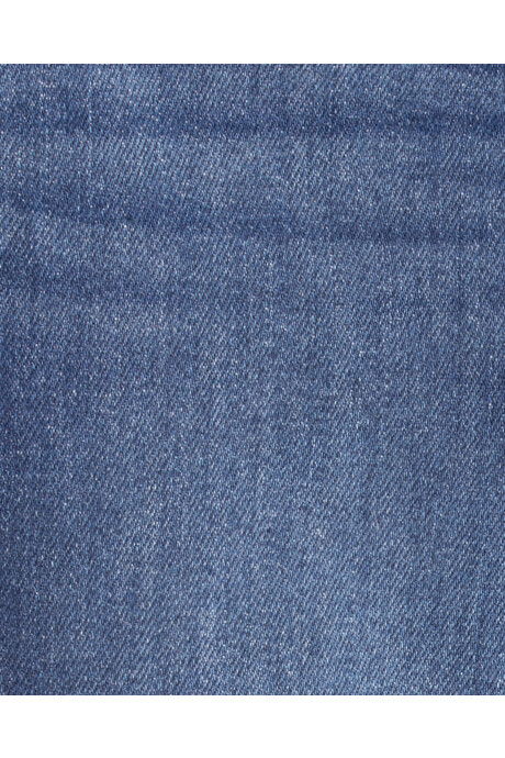 Pantalón jean de pierna ancha y dobladillo Sin color