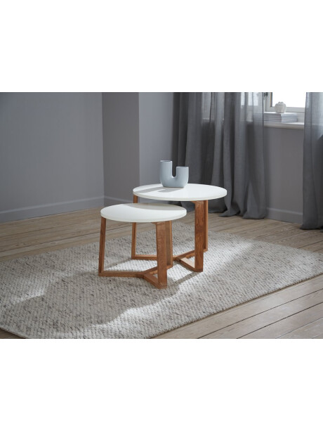 Mesas nido SVENSTRUP Ø60/50 blanco/roble Mesas nido SVENSTRUP Ø60/50 blanco/roble