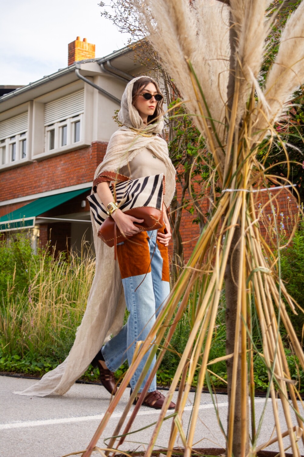 Taba Handbag Print Caramel / Zebra