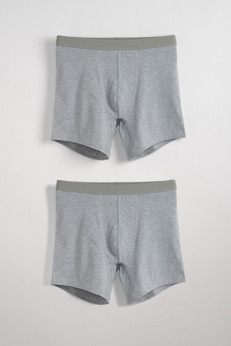 Boxer algodón largo Gris Melange