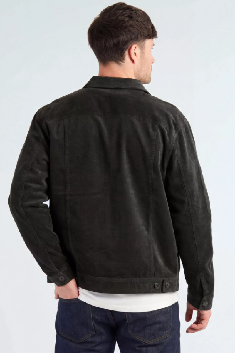 Campera Pana Gris Oscuro
