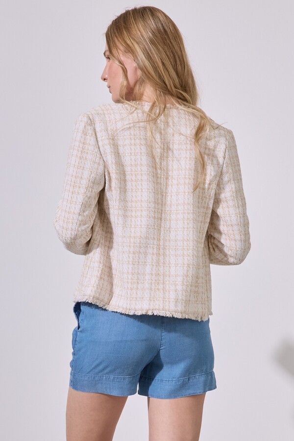 Chaqueta Tweed Cropped BEIGE/MULTI