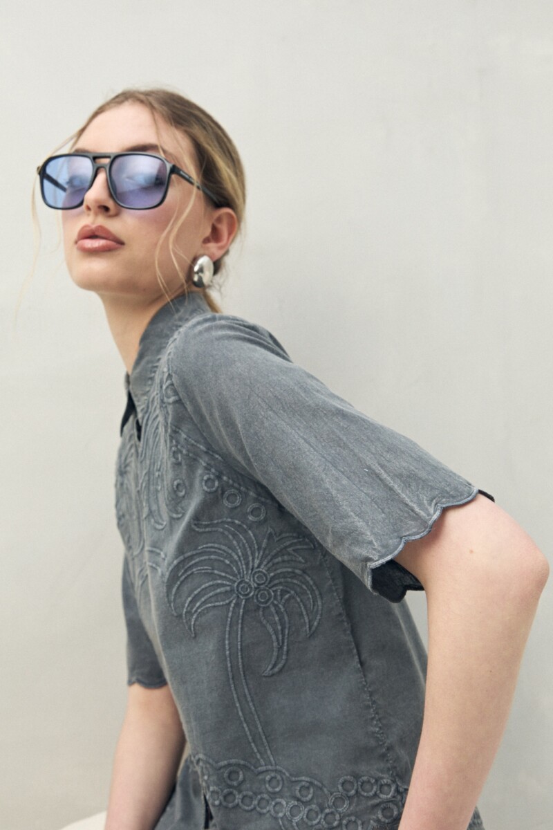 CAMISA SASHA Gris Crema