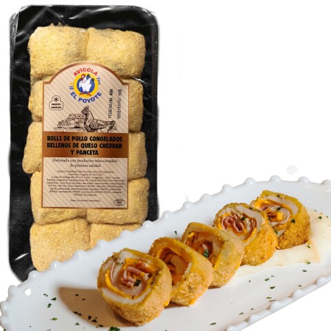 Rolls de Pollo con Cheddar y Panceta El Poyote 800Grs Rolls de Pollo con Cheddar y Panceta El Poyote 800Grs