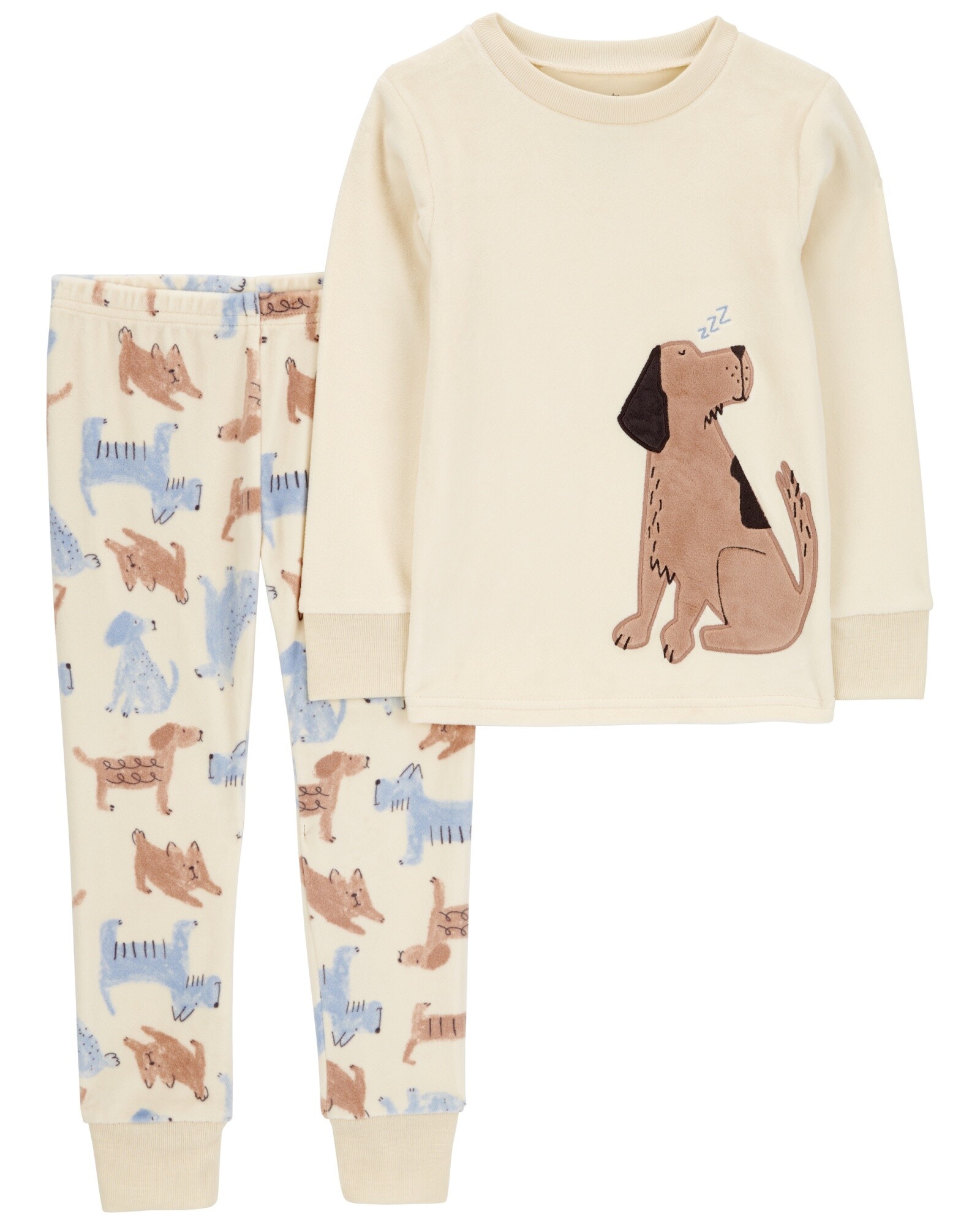 Pijama dos piezas de micropolar, pantalón y remera, diseño perros Sin color